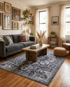 Baroque Era Collection Area Rug - Versailles (Dark Gray) Rectangle Dark Gray  lifestyle 4