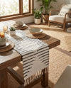 Thar Cotton Collection Area Rug - Jaisalmer (White) Table Runner White  lifestyle 31