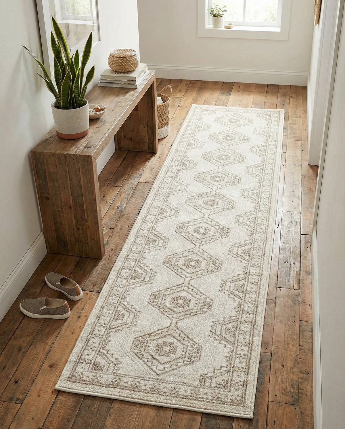 Savannah Elegance Collection Area Rug -  Tybee (Ivory) Runner Ivory  lifestyle 75