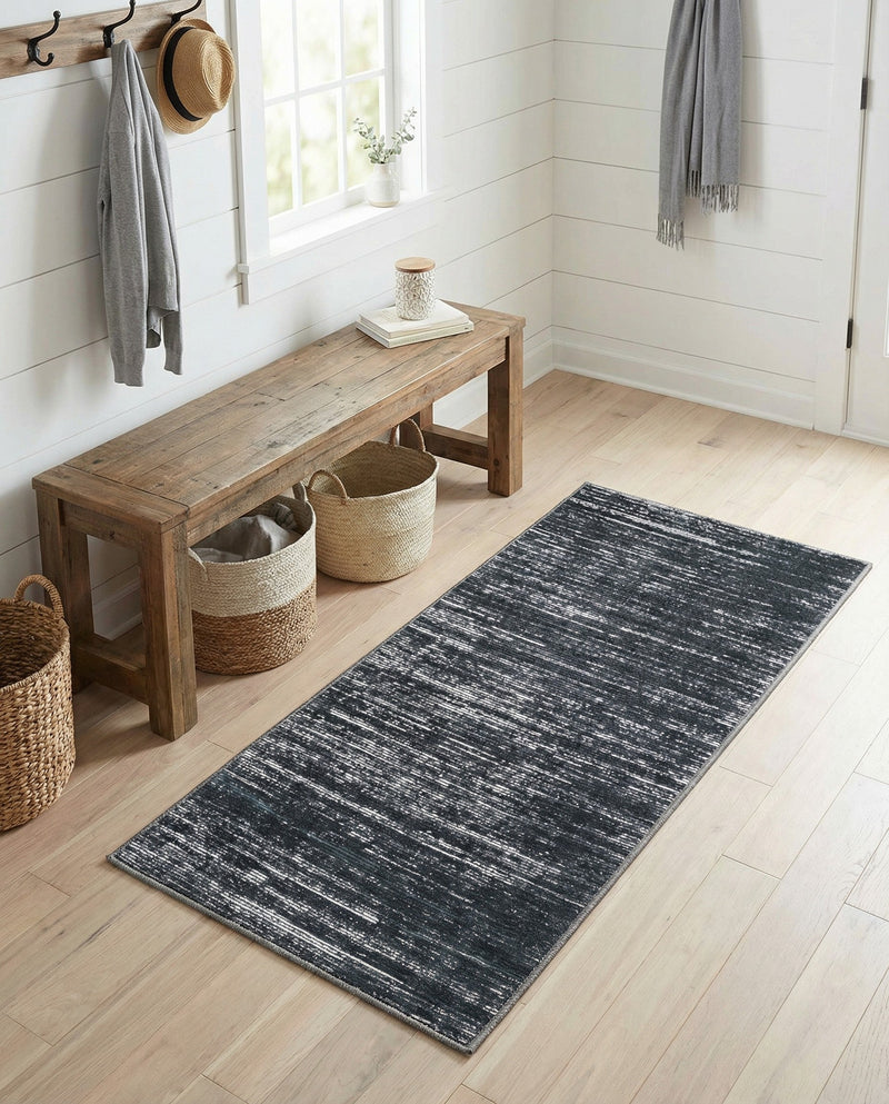 Sahara Essence Collection Area Rug - Oasis (Black) Runner Black  lifestyle 45