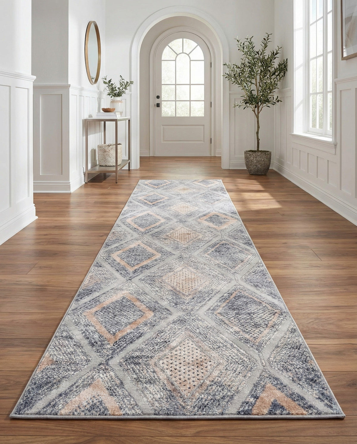 Aegean Elegance Collection Area Rug -  Rhodes Runner Gray Cream  lifestyle 37