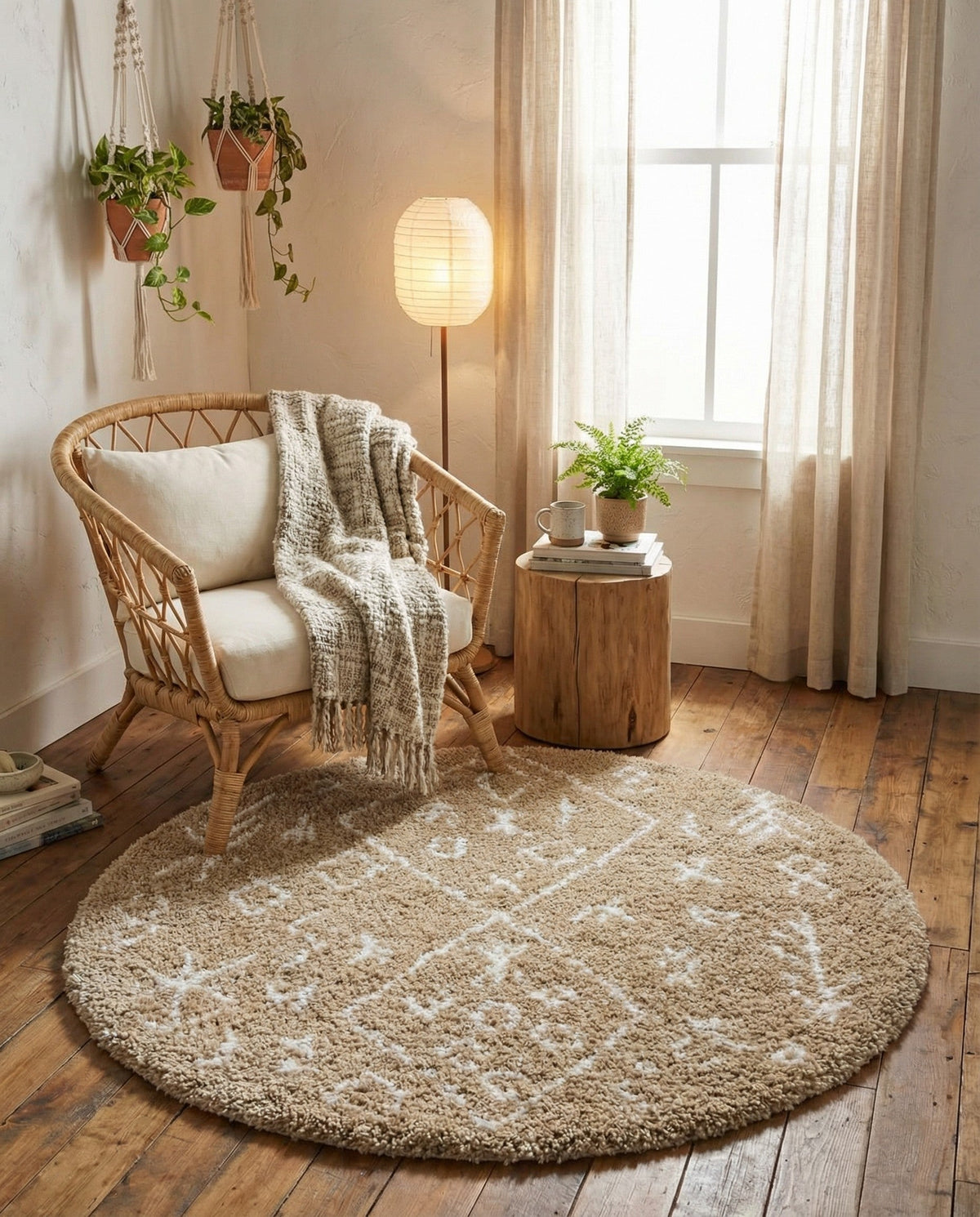 Casablanca Comfort Collection Area Rug - Sahara Round Taupe  lifestyle 126