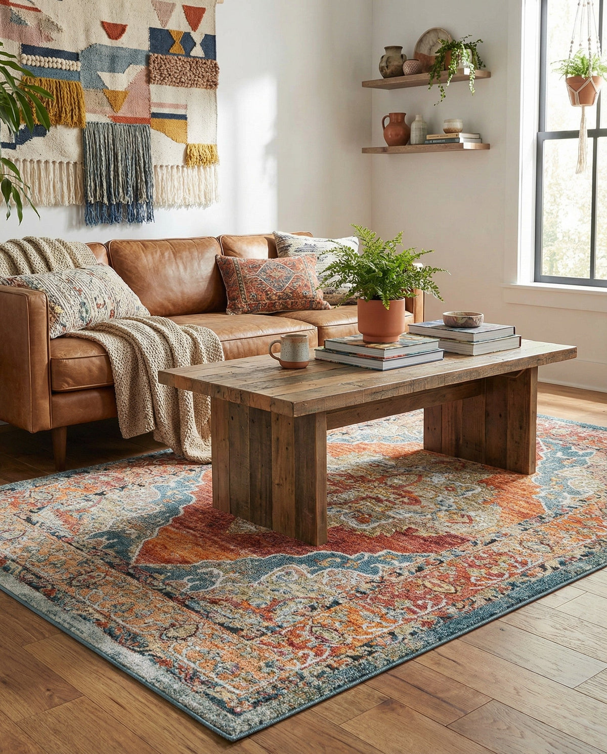 Savannah Soiree Collection Area Rug - Serengeti (Rust Red) Rectangle Rust Red  lifestyle 7