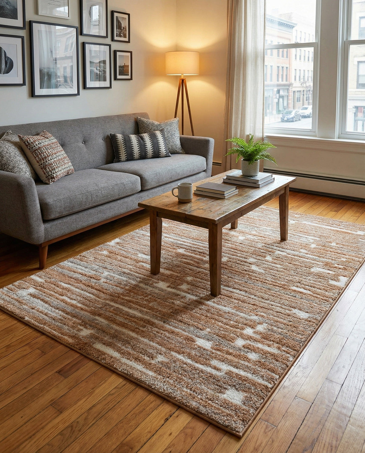 Sienna Collection Area Rug -  Rome Rectangle Caramel and Ivory  lifestyle 71