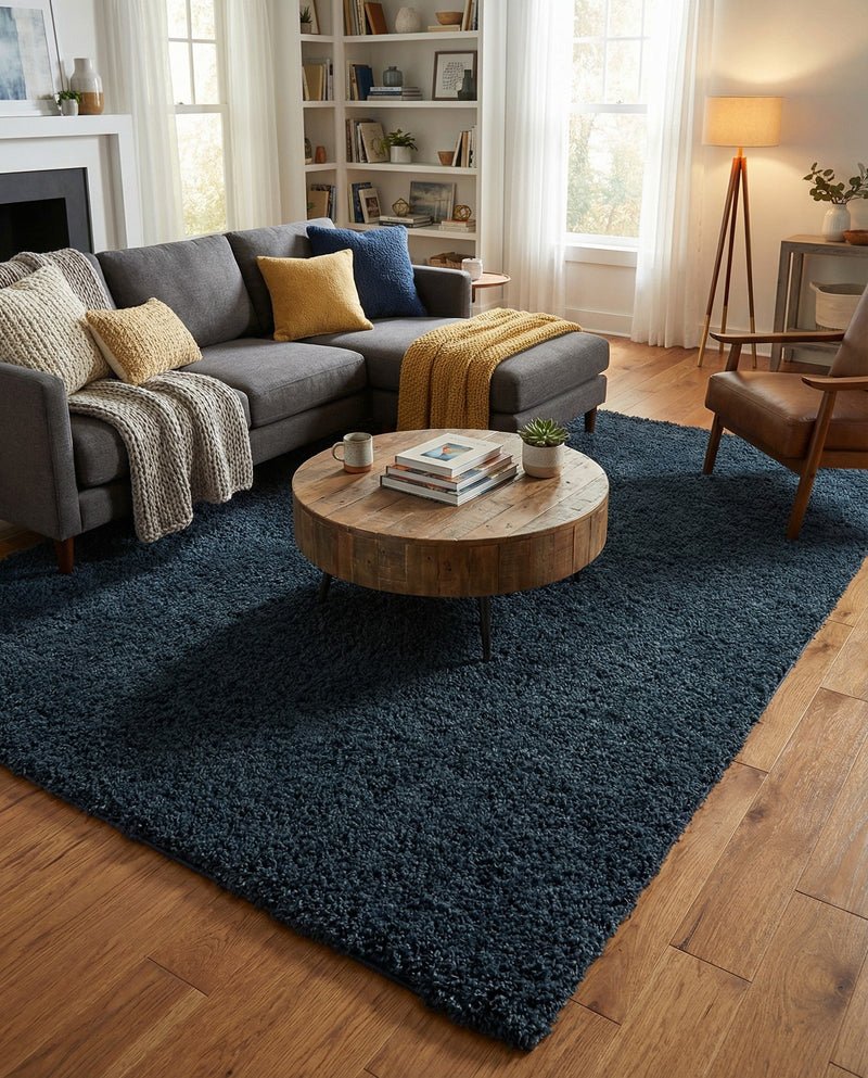 Plush Oasis Collection Area Rug - Serenity (Sapphire Blue) Rectangle Sapphire Blue  lifestyle 20