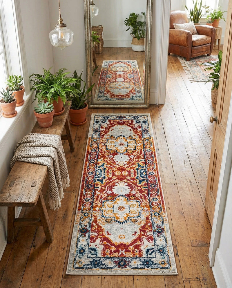 Parisian Elegance Collection Area Rug - Versailles (Rust Red) Runner Rust Red  lifestyle 69