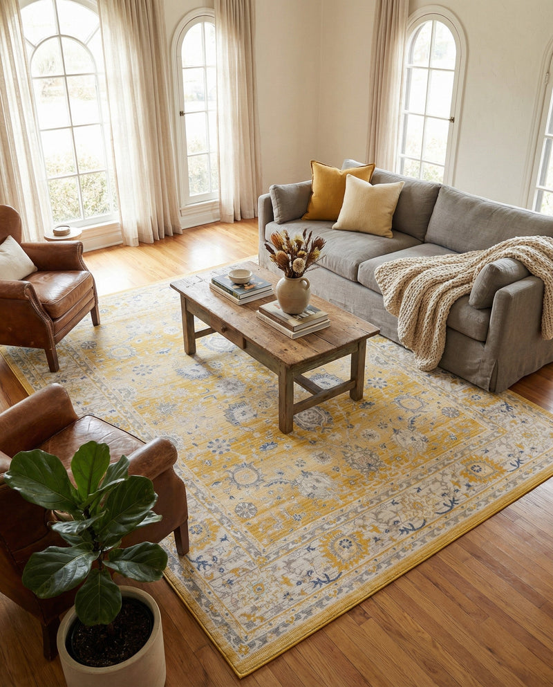 Savannah Series Collection Area Rug -  Beaufort Rectangle Tuscan Yellow  lifestyle 54
