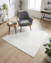 Solid Shag Seaside Collection Area Rug - Azure Cove (Snow White) Square Snow White  lifestyle 75