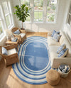 Lagoon Oasis Collection Area Rug -  Harbor Oval Blue  lifestyle 76