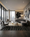 Savannah Hideaway Collection Area Rug - Savannah Rectangle Black White  lifestyle 10