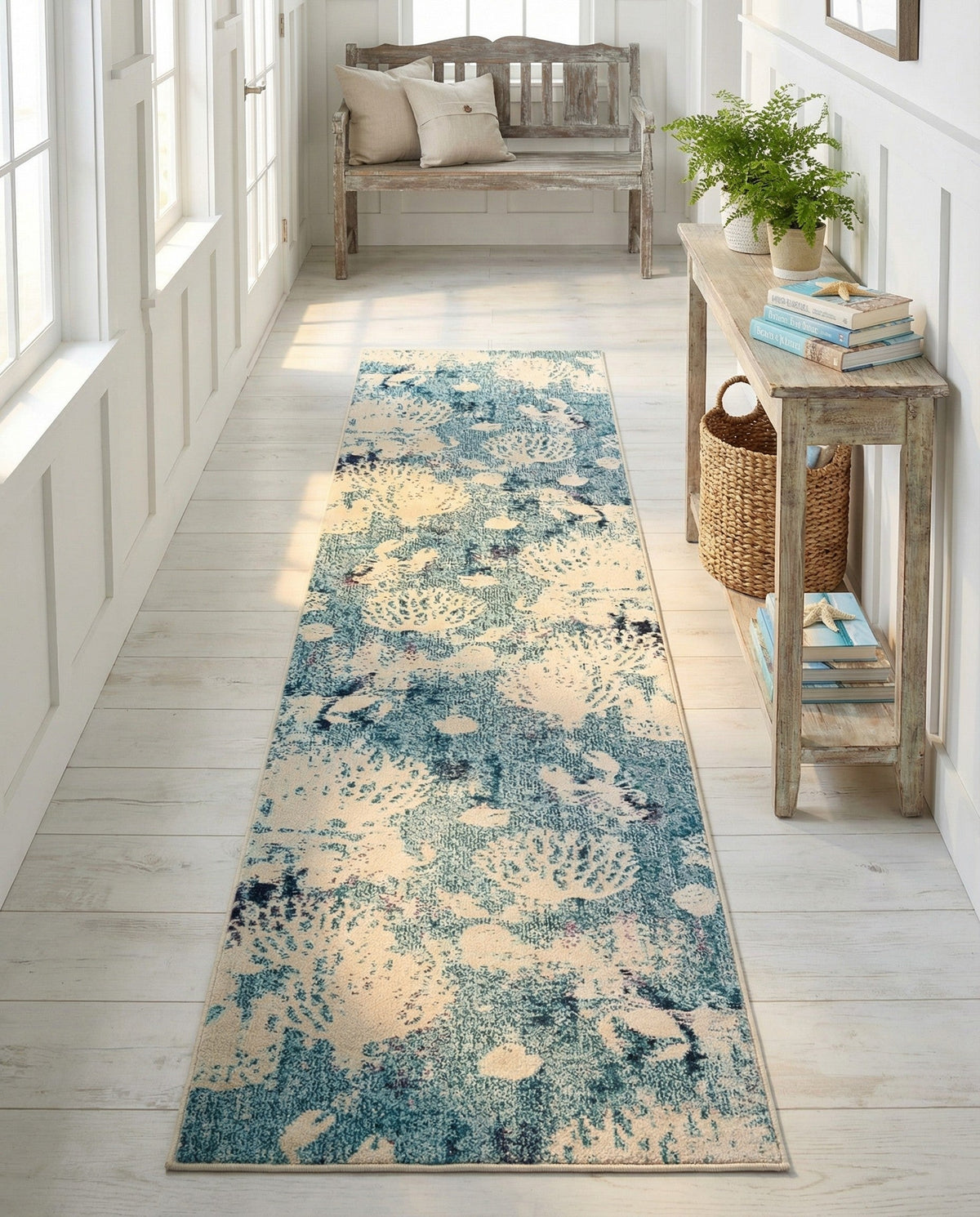 Sorrento Shores Collection Area Rug -  Vico Runner Light Blue  lifestyle 154