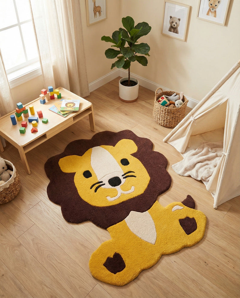 Whimsy Wonders Wool Collection Area Rug -  Jungle Rectangle Yellow  lifestyle 13
