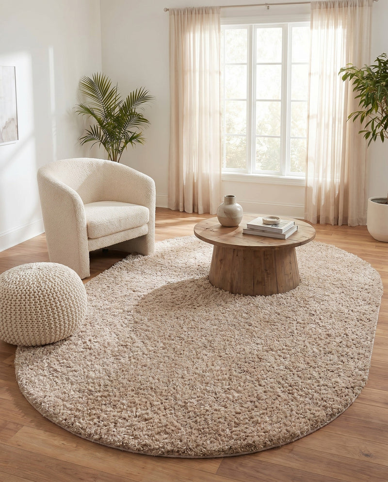 Alpine Plush Collection Area Rug -  Cortina (Linen) Oval Linen  lifestyle 50