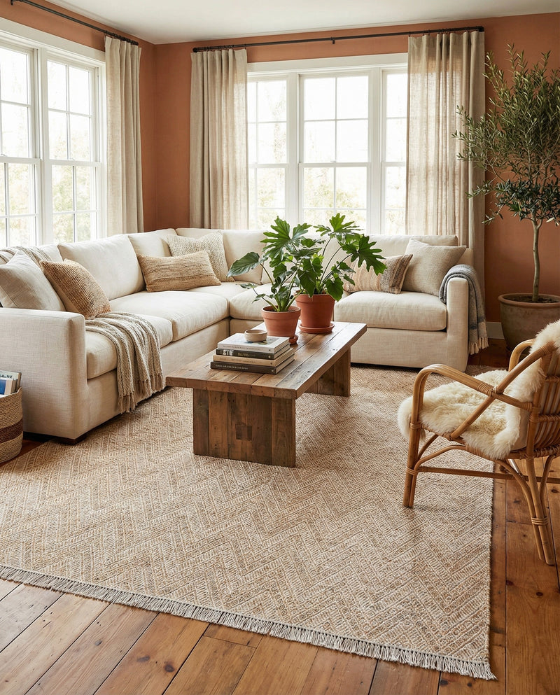 Woven Seaside Jute Collection Area Rug - Oia Rectangle White and Natural  lifestyle 26