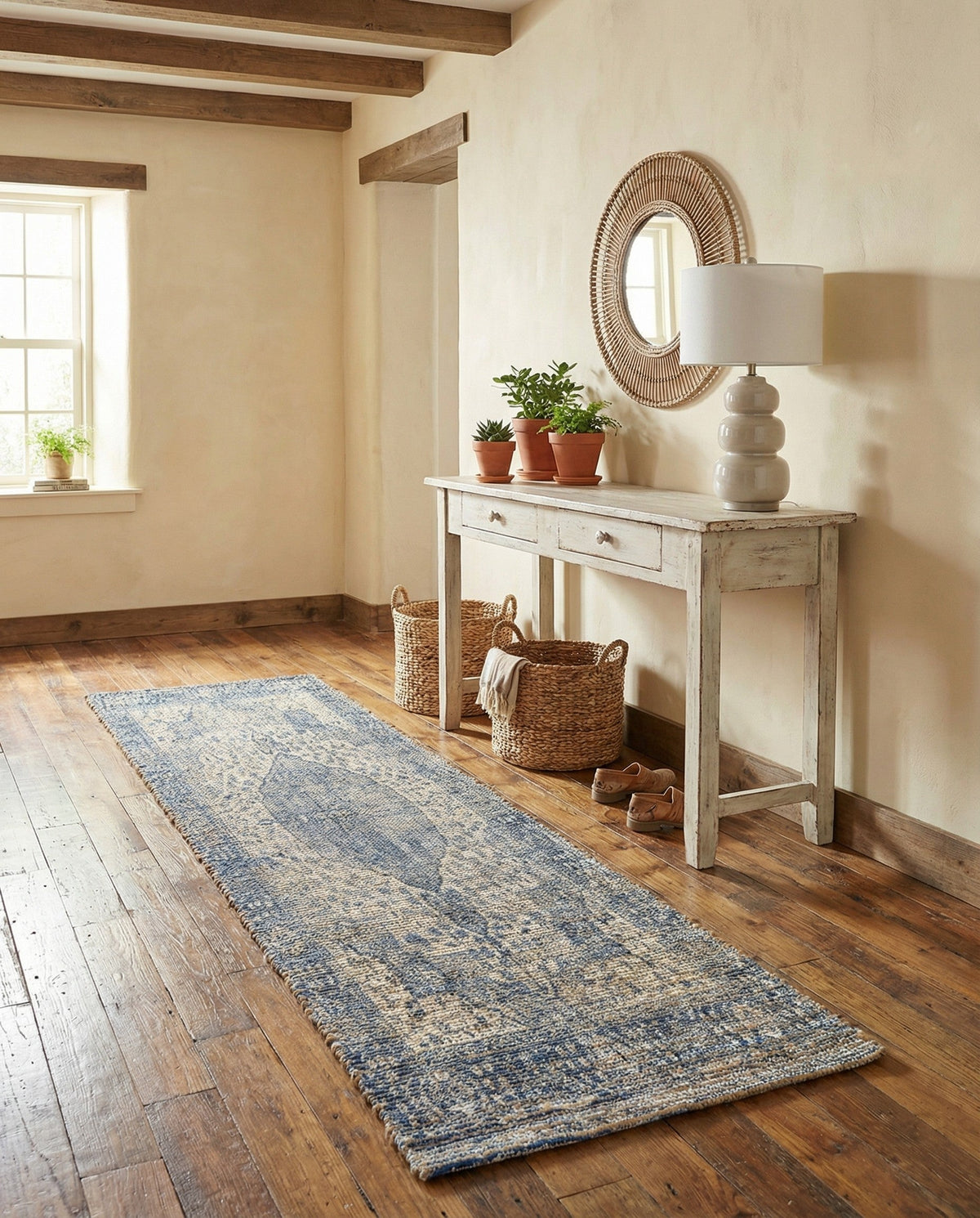 Savannah Threads Collection Area Rug - Charleston Runner Blue  lifestyle 88