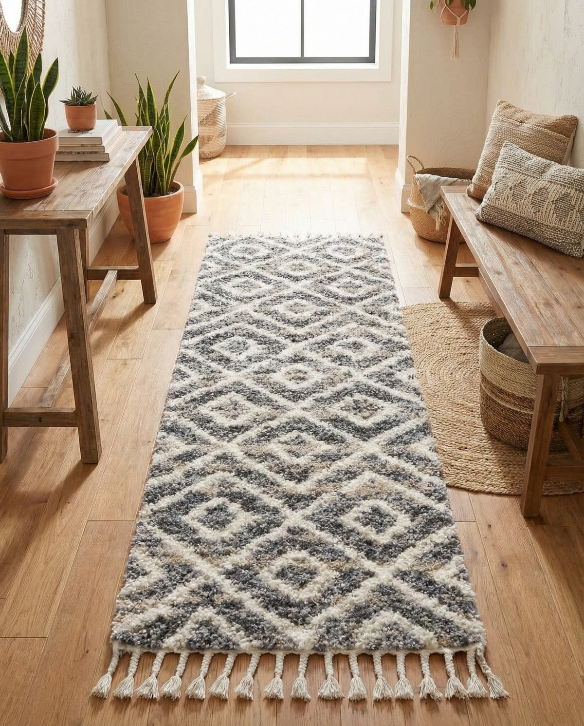 Cozy Cove Shag Collection Area Rug -  Dunes Runner Gray  lifestyle 160