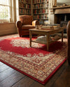 Tabriz Tapestry Collection Area Rug - Azerbaijan (Burgundy) Rectangle Burgundy  lifestyle 13