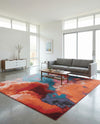 Urban Terrace Collection Area Rug -  Patio Square Gray and Pink  lifestyle 49