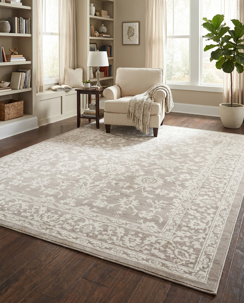 Savannah Elegance Collection Area Rug - Augusta (Light Gray) Rectangle Light Gray  lifestyle 20