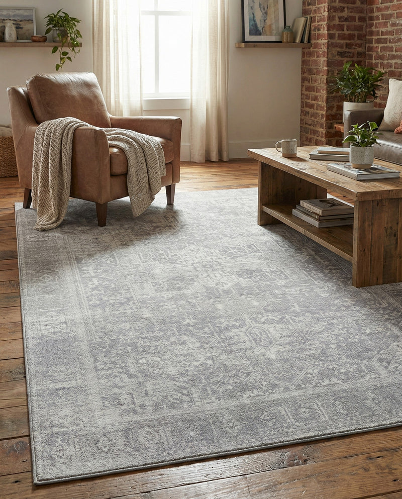 Heritage Elegance Collection Area Rug -  Windsor (Gray) Rectangle Gray  lifestyle 4