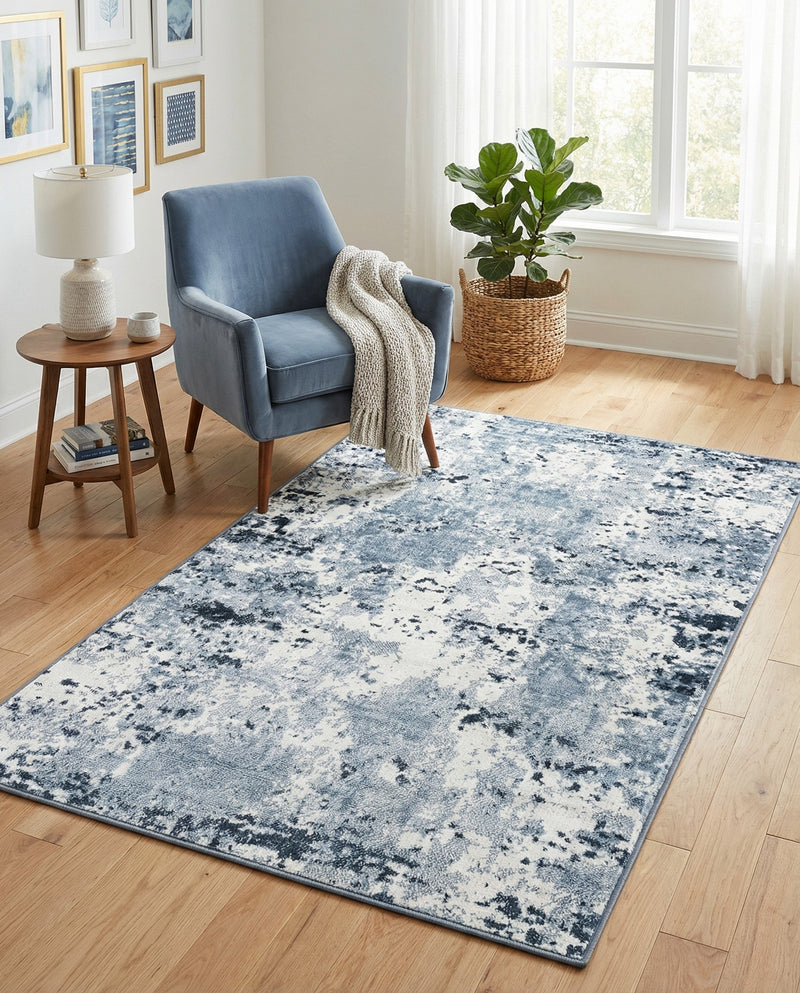 Luminara Sands Collection Area Rug - Elysium (Vintage Blue) Rectangle Vintage Blue  lifestyle 4
