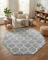 Trellis Mosaic Collection Area Rug -  Pergolatown (Light Gray) Octagon Light Gray  lifestyle 89