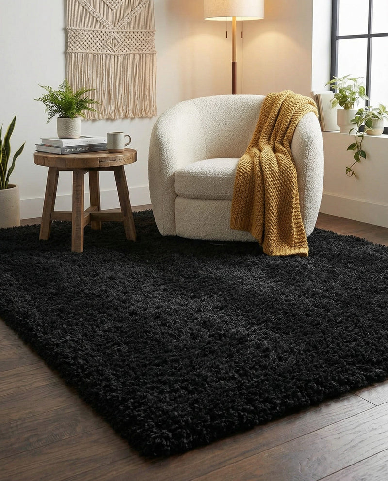 Eternal Plush Oasis Collection Area Rug -  Tranquility (Onyx Black) Rectangle Onyx Black  lifestyle 27