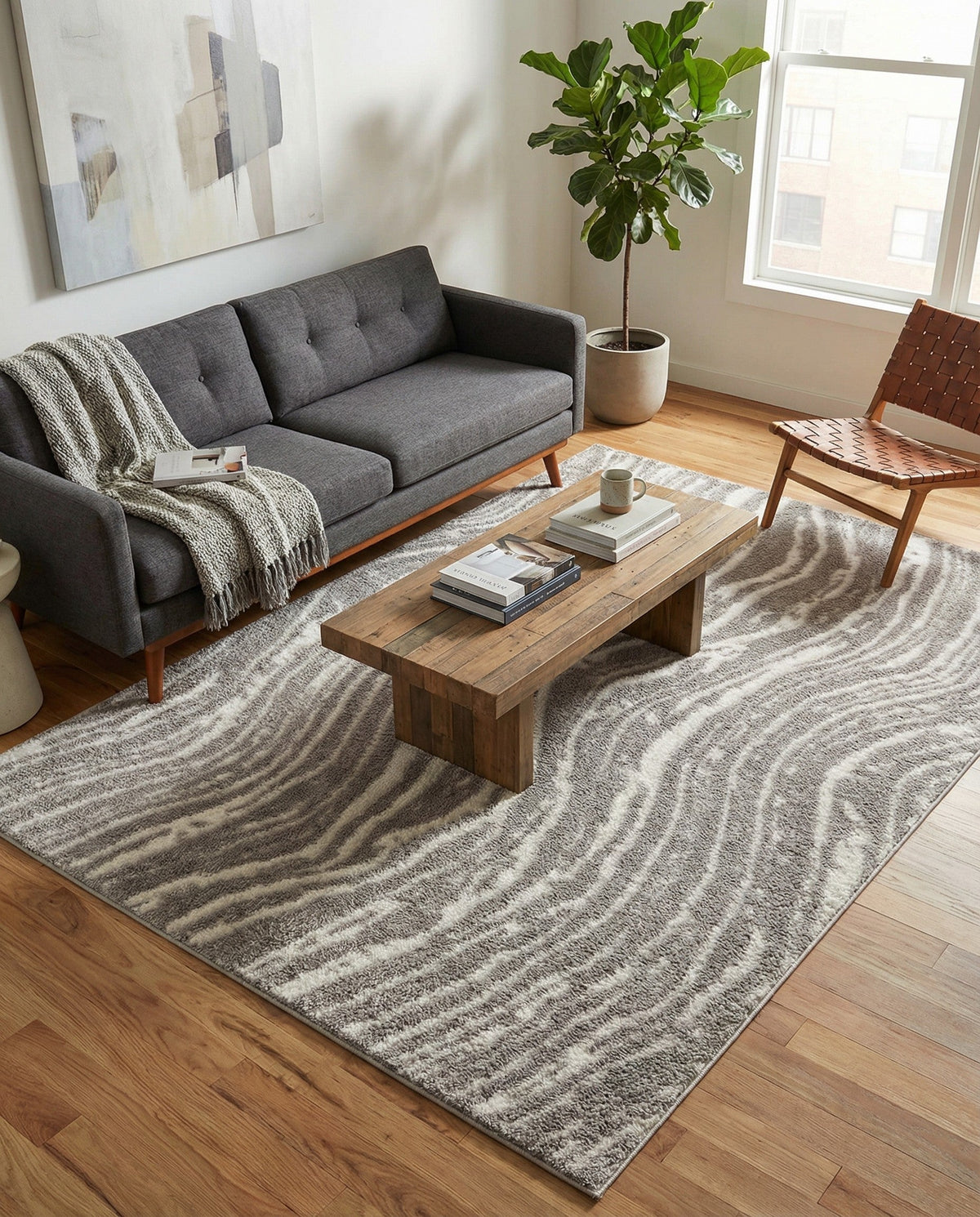 Sienna Collection Area Rug -  Garda Rectangle Cloud Gray  lifestyle 42
