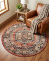 Eden Oasis Collection Area Rug -  Refuge (Terracotta) Round Terracotta  lifestyle 37
