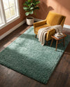 Eternal Plush Oasis Collection Area Rug -  Tranquility (Forest Green) Rectangle Forest Green  lifestyle 13