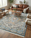 Persian Elegance Collection Area Rug -  Shiraz Rectangle Blue  lifestyle 45