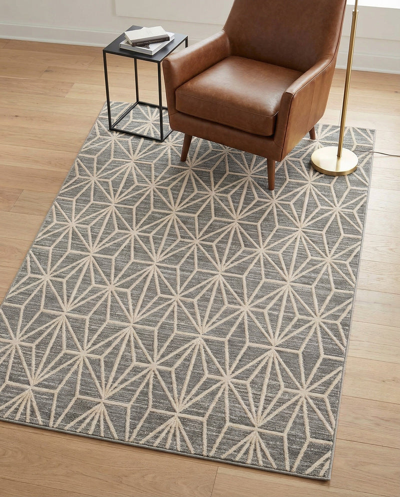 Metro Heights Collection Area Rug -  Hudson Rectangle Gray  lifestyle 18