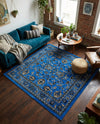 Isfahan Elegance Collection Area Rug - Naghsh-e Jahan (Dark Blue) Square Dark Blue  lifestyle 58