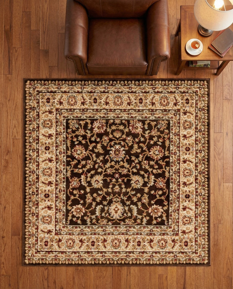 Jaipur Elegance Collection Area Rug -  Nahargarh (Brown) Square Brown  lifestyle 76