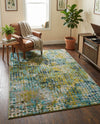 Chromatic Oasis Collection Area Rug -  Tropic Rectangle Blue Green  lifestyle 25