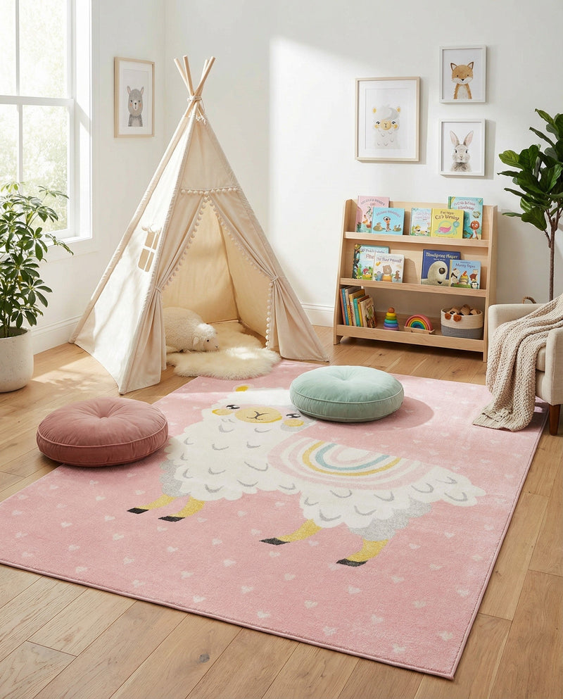 Wonder Tykes Collection Area Rug -  Marvel Rectangle Pink  lifestyle 20