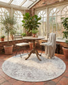 Cambridge Classics Collection Area Rug -  Magdalene (Gray) Round Gray  lifestyle 56