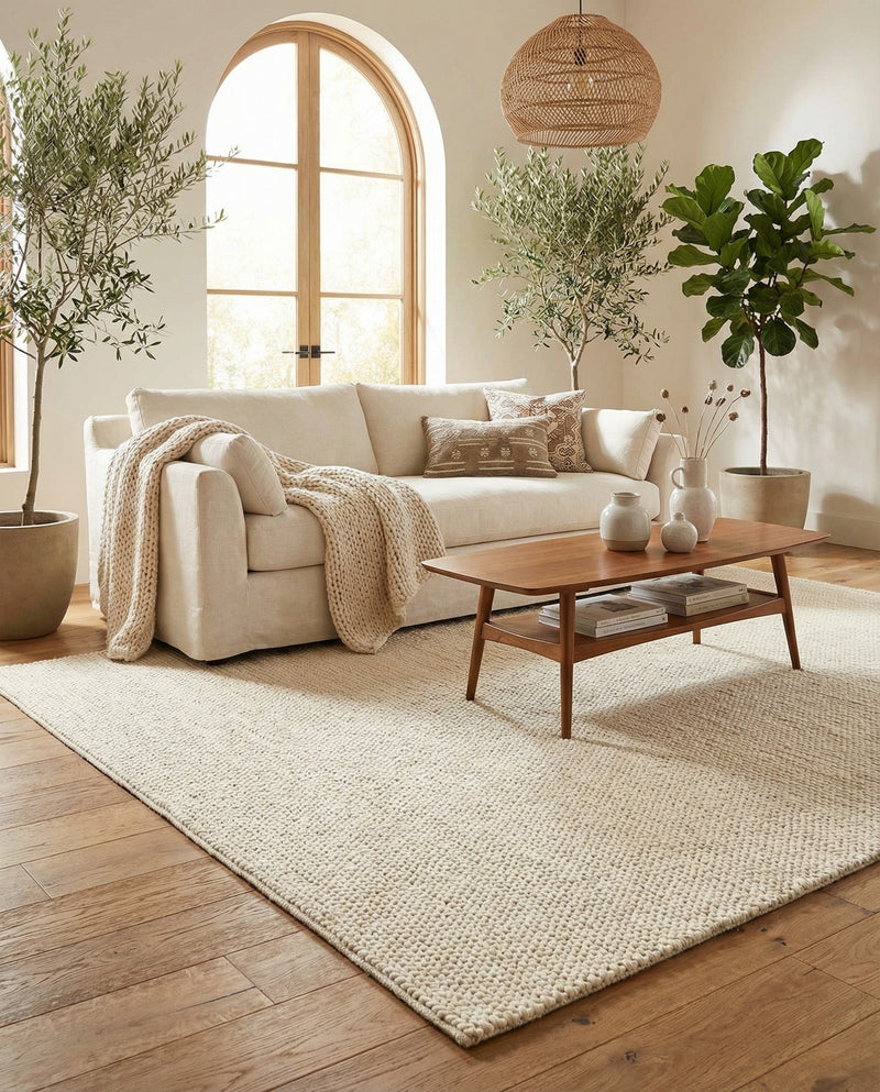 Lana Tasmanian Wool Collection Area Rug - Waitomo Rectangle Ivory  lifestyle 64