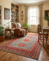 Persian Elegance Collection Area Rug -  Bushehr Rectangle Light Blue  lifestyle 9