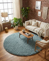 Eternal Plush Oasis Collection Area Rug -  Tranquility (Slate Blue) Round Slate Blue  lifestyle 63