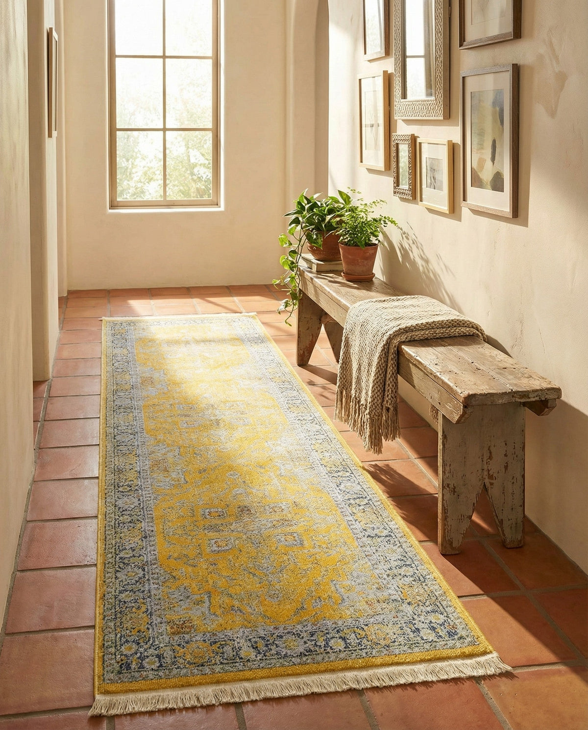 Caribbean Breeze Collection Area Rug -  Andros Runner Yellow  lifestyle 135
