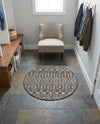 Savannah Pergola Collection Area Rug -  Pergola (Charcoal Gray) Round Charcoal Gray  lifestyle 76