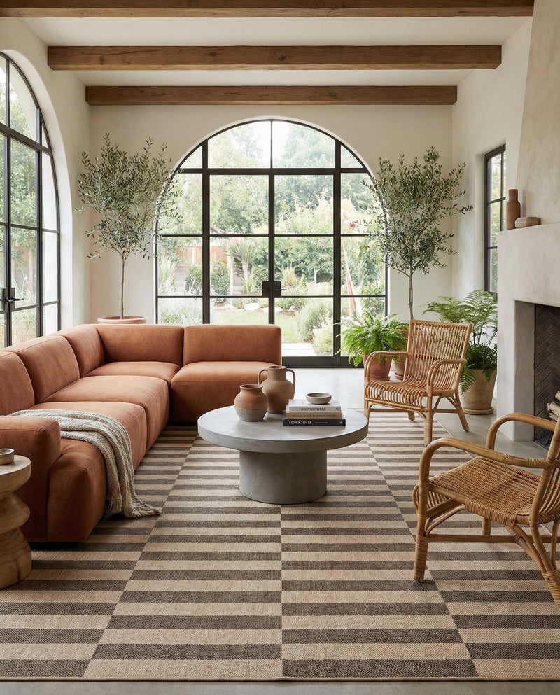 Sahara Sands Collection Area Rug -  Akhetaten Rectangle Natural and Brown  lifestyle 18