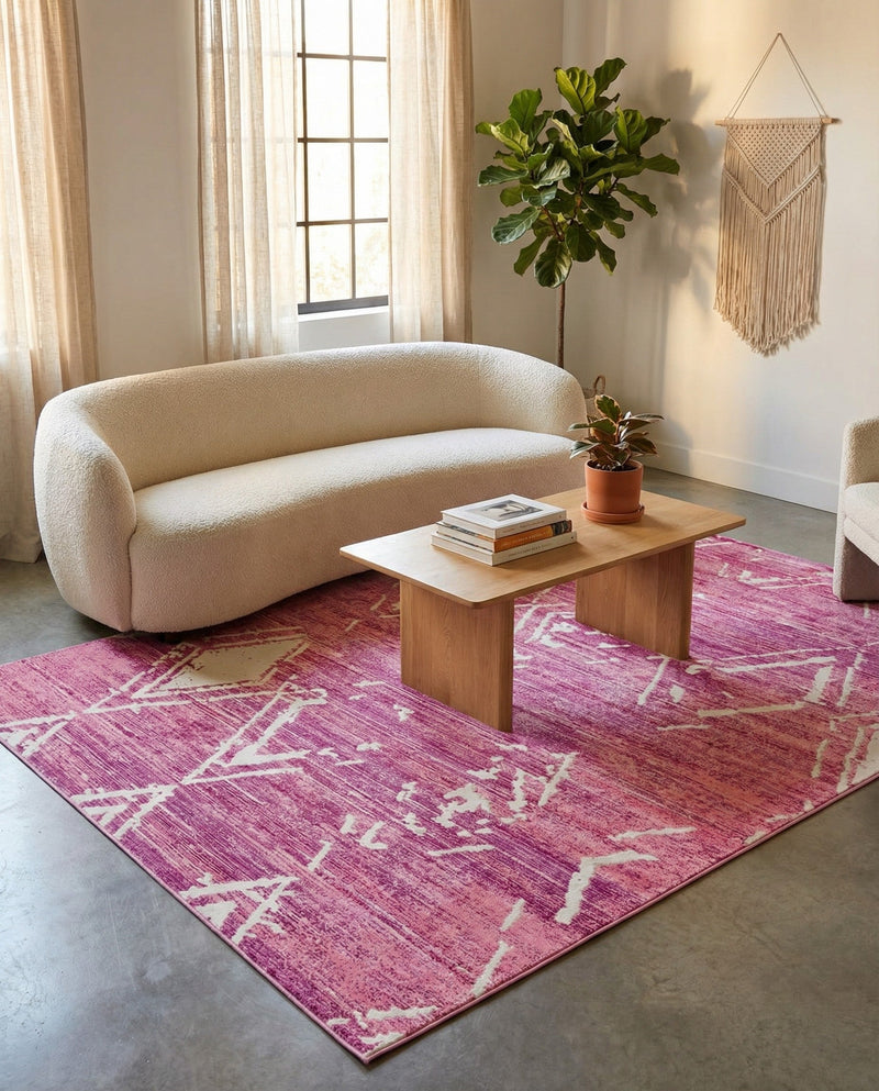 Metro Heights Collection Area Rug -  Madison Rectangle Pink  lifestyle 36