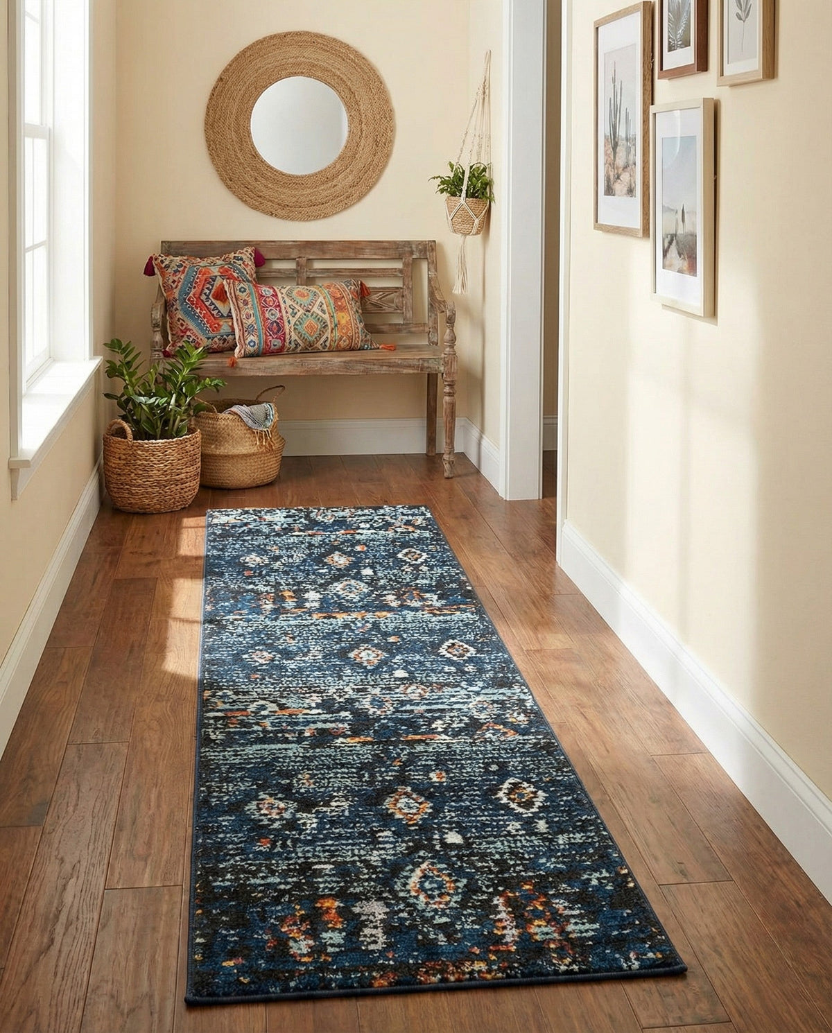 Tangier Treasures Collection Area Rug - Casablanca Runner Navy Blue  lifestyle 87