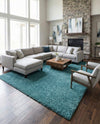 Cozy Comfort Shag Collection Area Rug - Haven (Turquoise) Rectangle Turquoise  lifestyle 17
