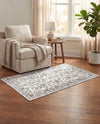 Charleston Elegance Collection Area Rug -  Seaport (white Gray) Rectangle white Gray  lifestyle 8