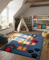 Whimsy Wonders Wool Collection Area Rug -  Desert Rectangle Blue and Orange  lifestyle 5