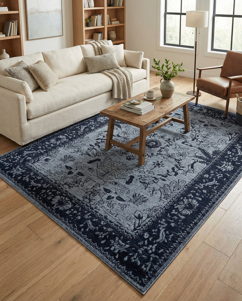 Horizon Collection Area Rug -  Apex (Blue) Rectangle Blue  lifestyle 9