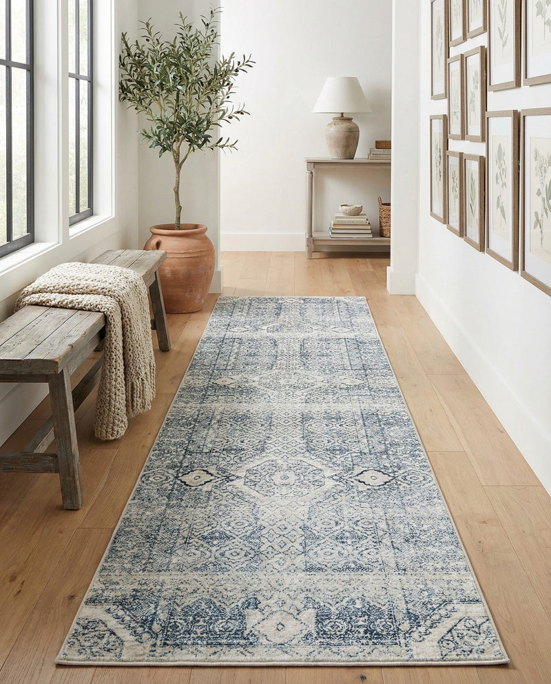 Coastal Haven Collection Area Rug -  Shoreline Runner Gray  lifestyle 58